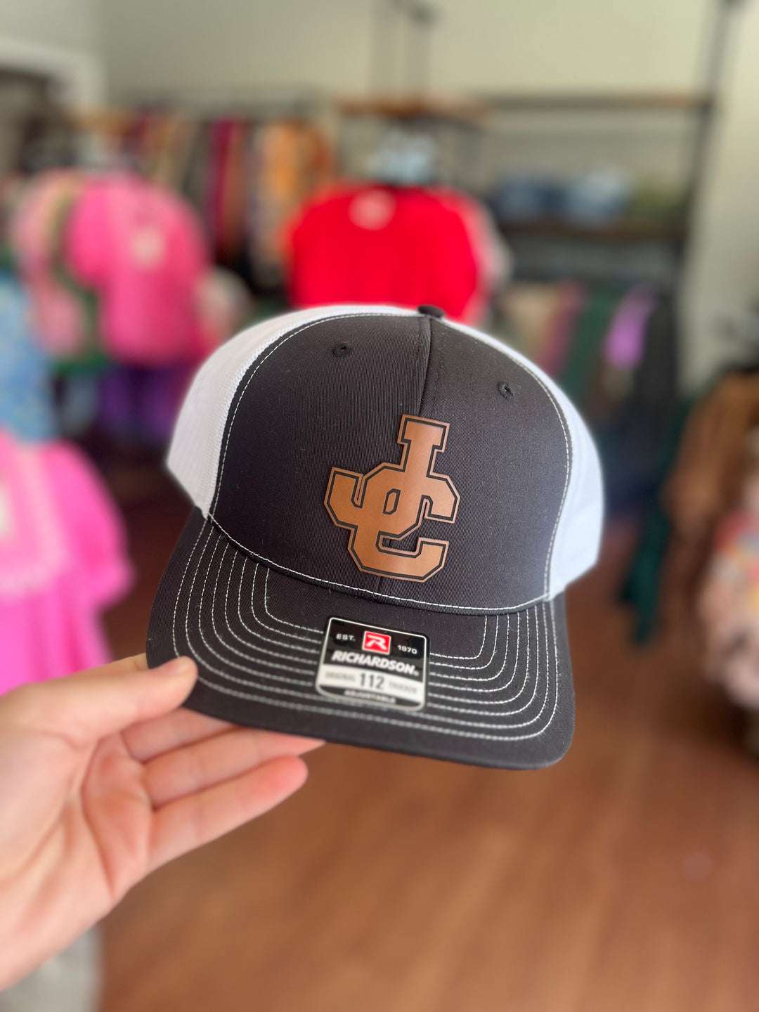 JC Brown Leather Patch Hat (Richardson 112)