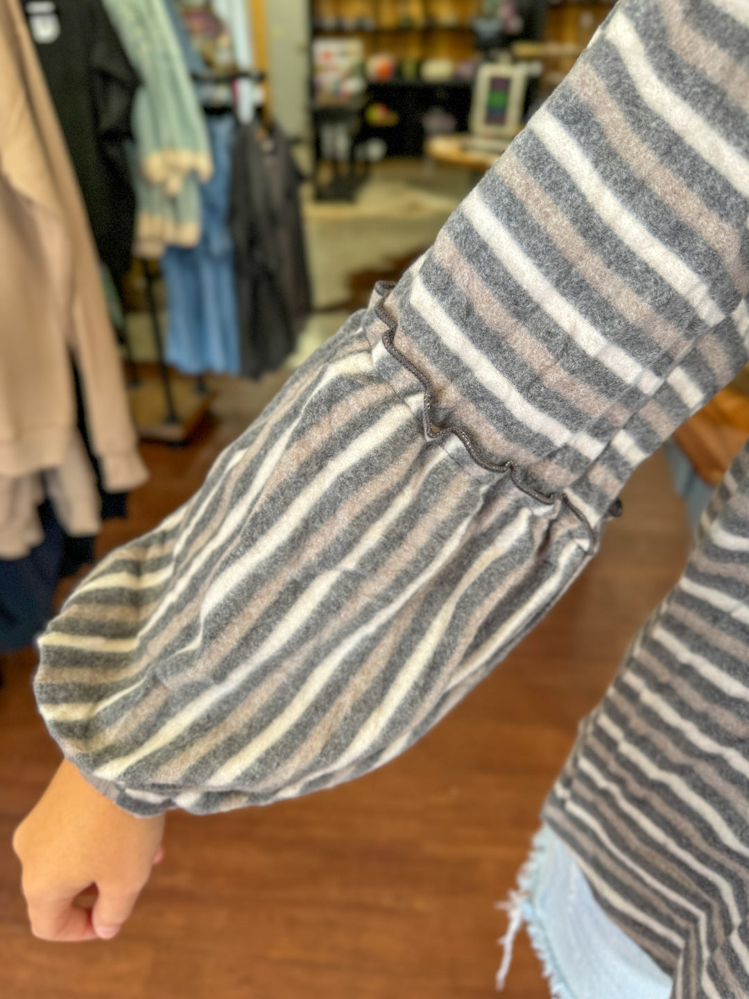 Grayson Grey Striped Top