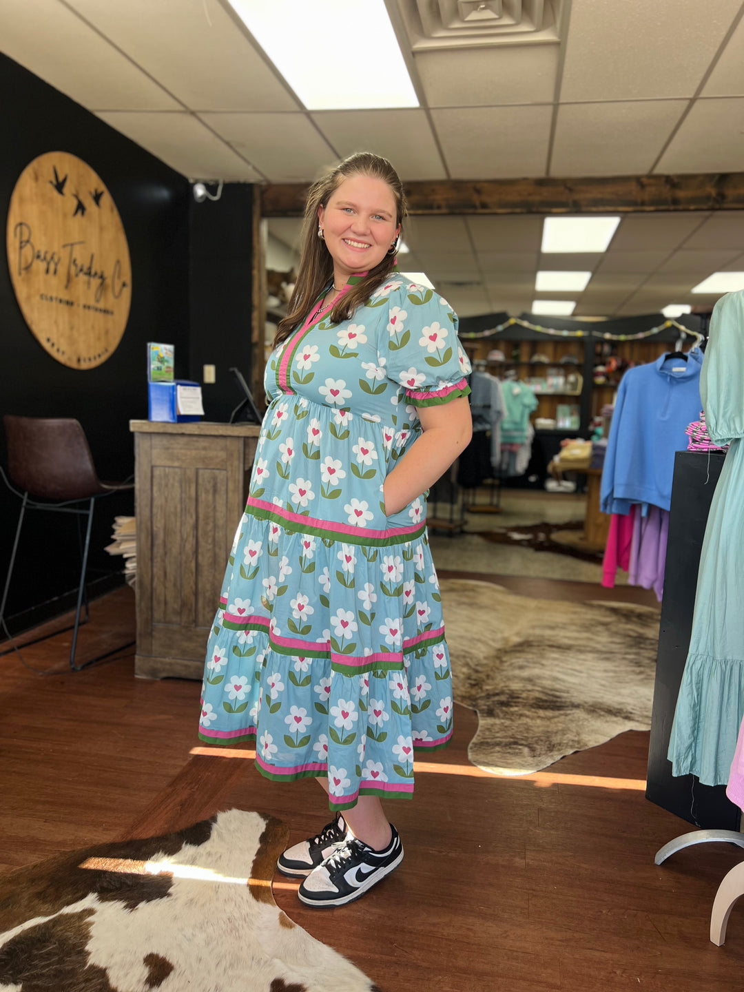 Brynlee Blue Floral Dress