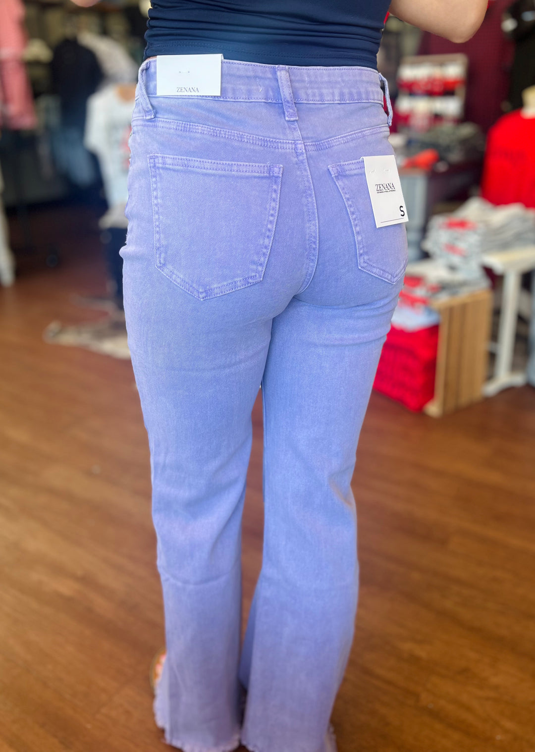 Ashley Acid Wash Frayed Cutoff Bootcut Pants