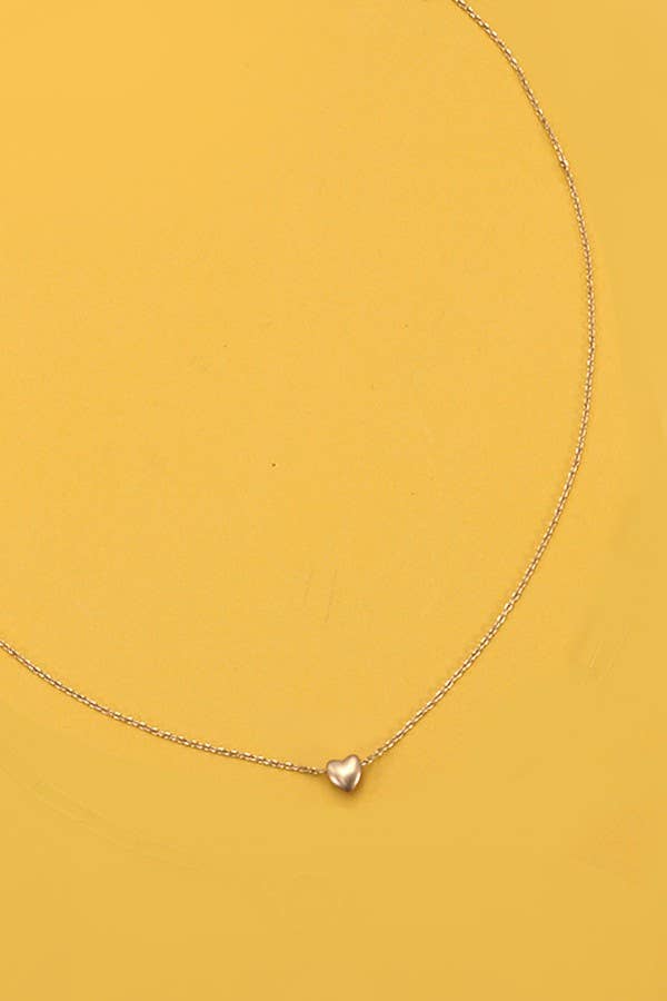 MINI DELICATE PUFFY HEART CHAIN NECKLACE