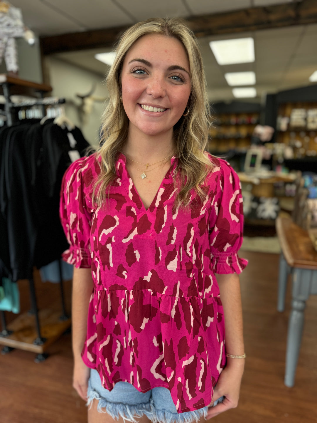 Multi Color Leopard Print Top