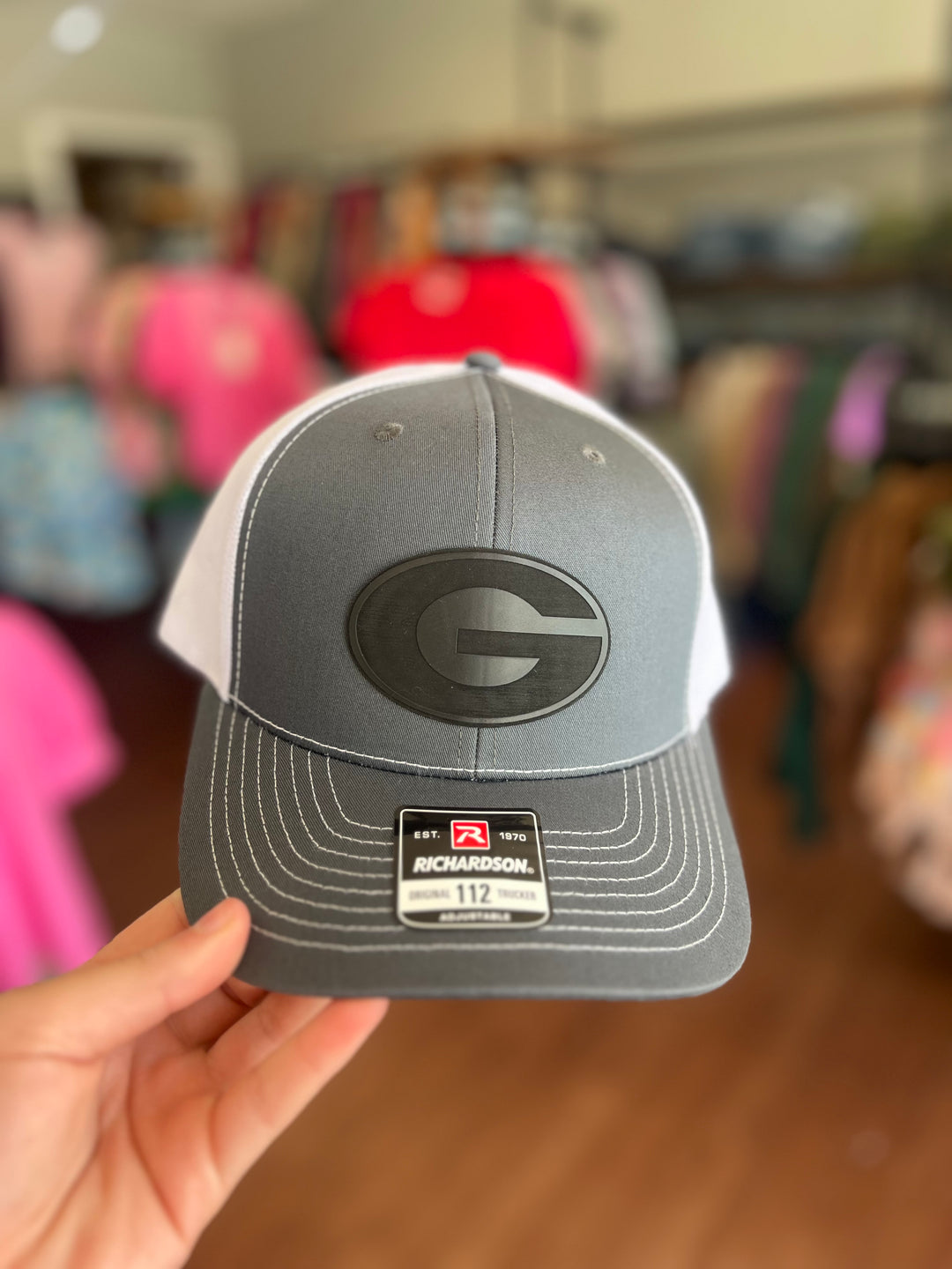 Georgia G Black Leather Patch Hat (Richardson 112)