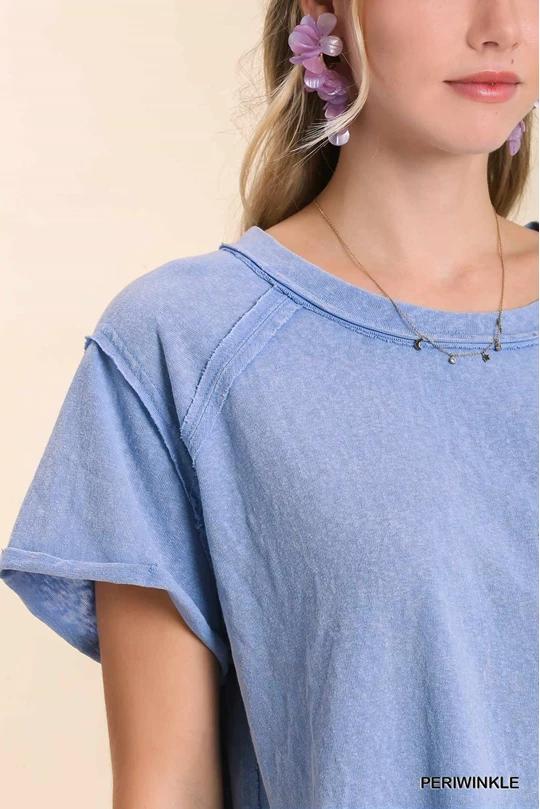 Mineral Wash Round Neck Top