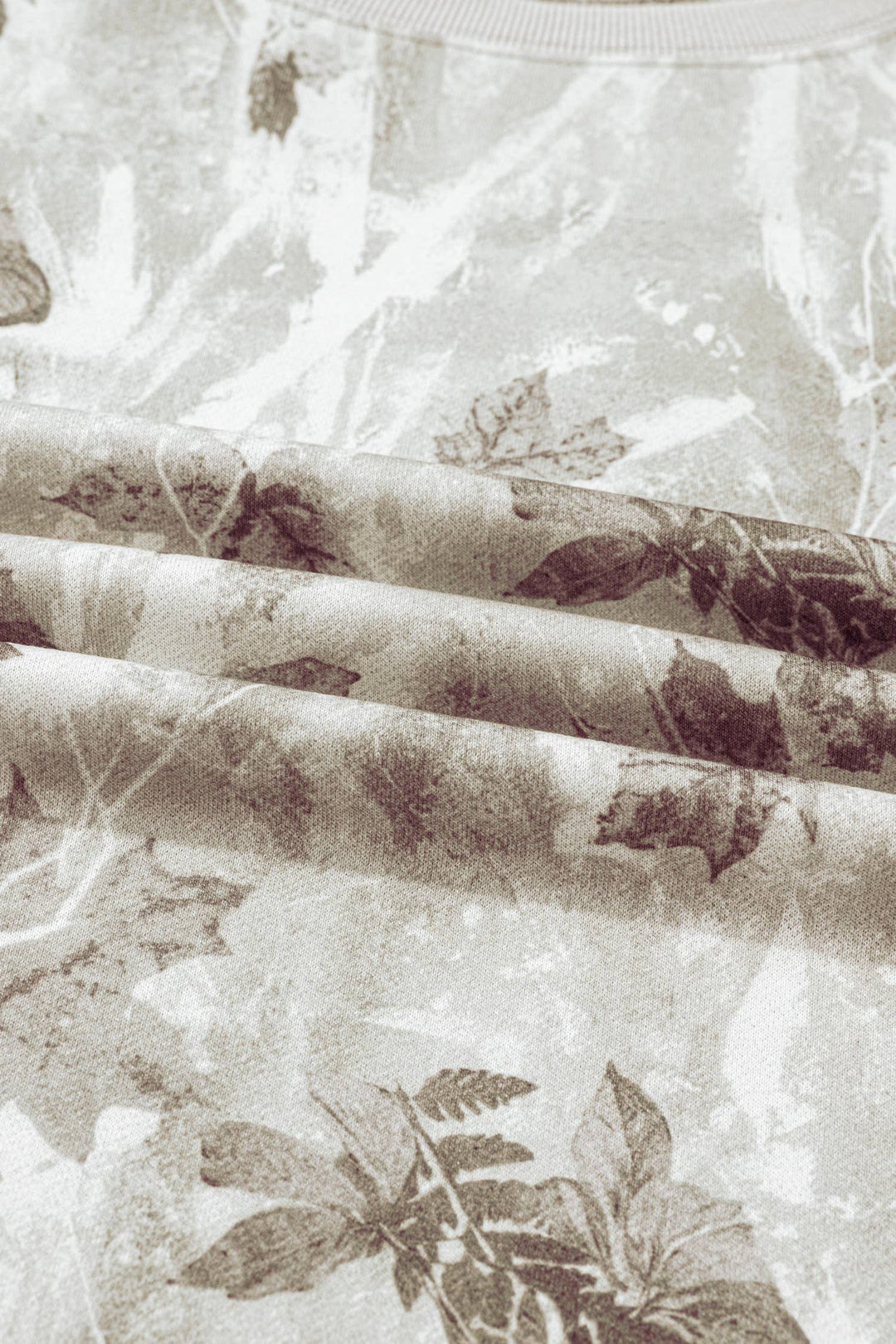 Camo Print Exposed Seam Patchwork Baggy Slit Sweatshirt