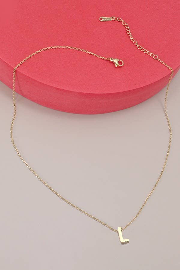18K STAINLESS STEEL TARNISH FREE INITIAL NECKLACE | 80N753