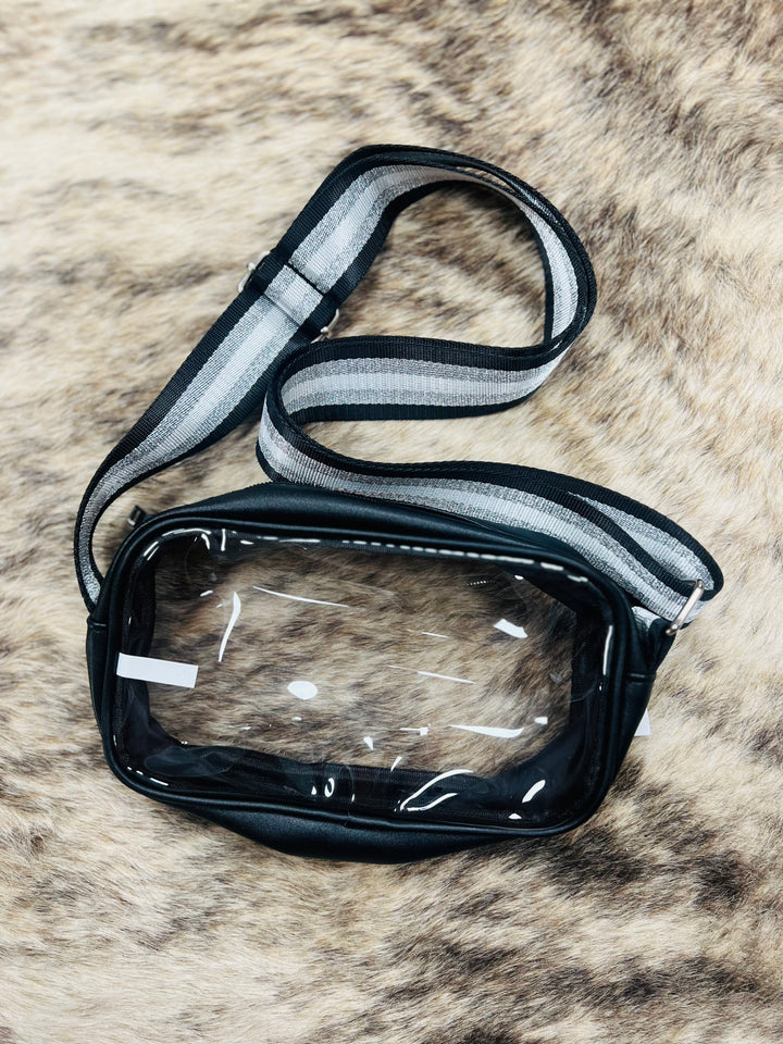 Rectangle clear crossbody with black strap