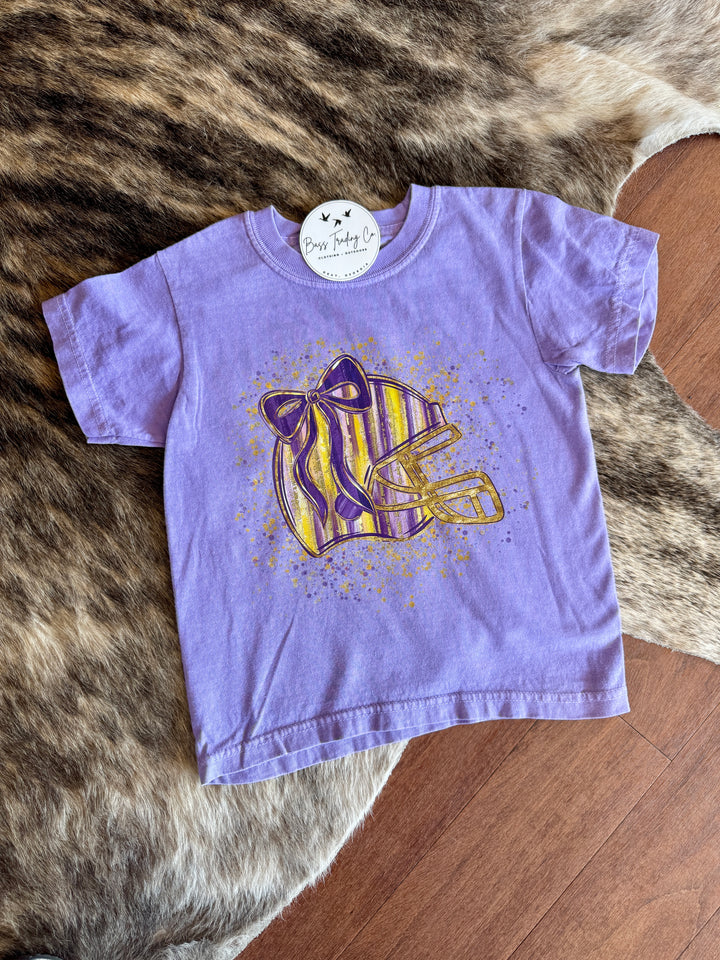 Splatter Purple & Gold Helmet Tee