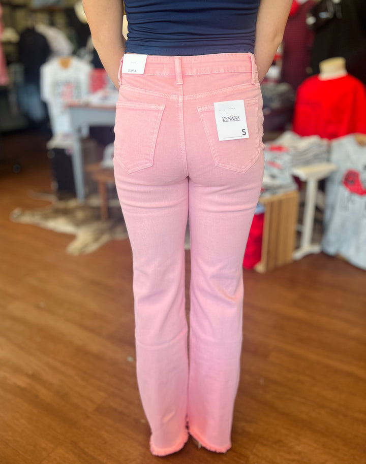 Ashley Acid Wash Frayed Cutoff Bootcut Pants