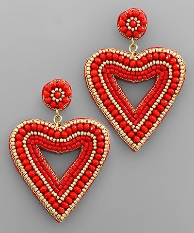 Beads Heart Earrings