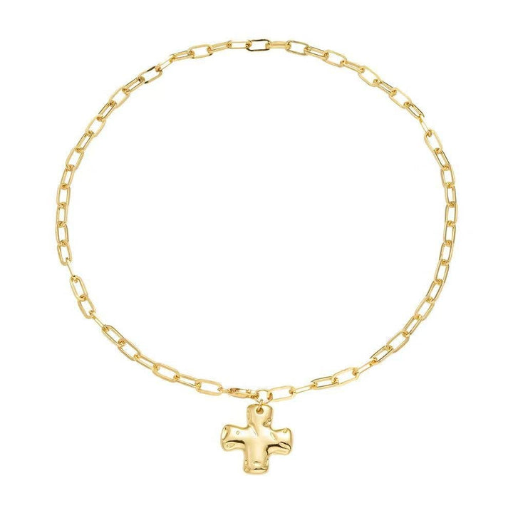 NOTABLE HAMMERED CROSS FRONT TOGGLE NECKLACE | 40NK9666