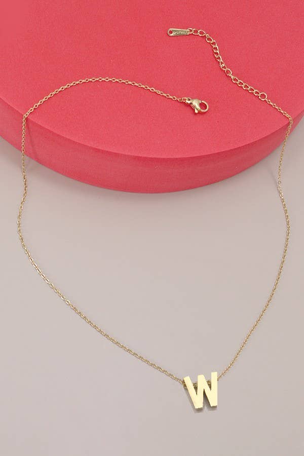18K STAINLESS STEEL TARNISH FREE INITIAL NECKLACE | 80N753
