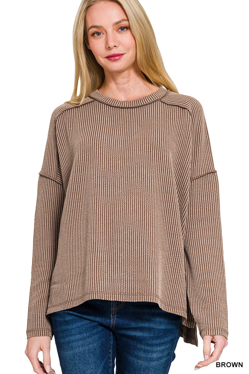 Carrie Ribbed Long Sleeve Top