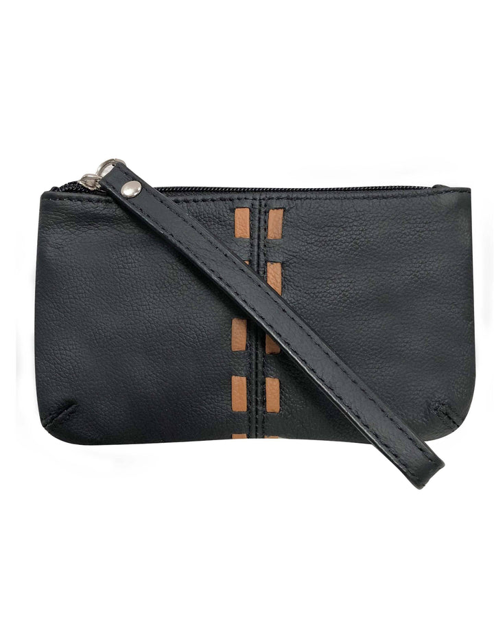 Leather Wristlet Cosmetic Bag