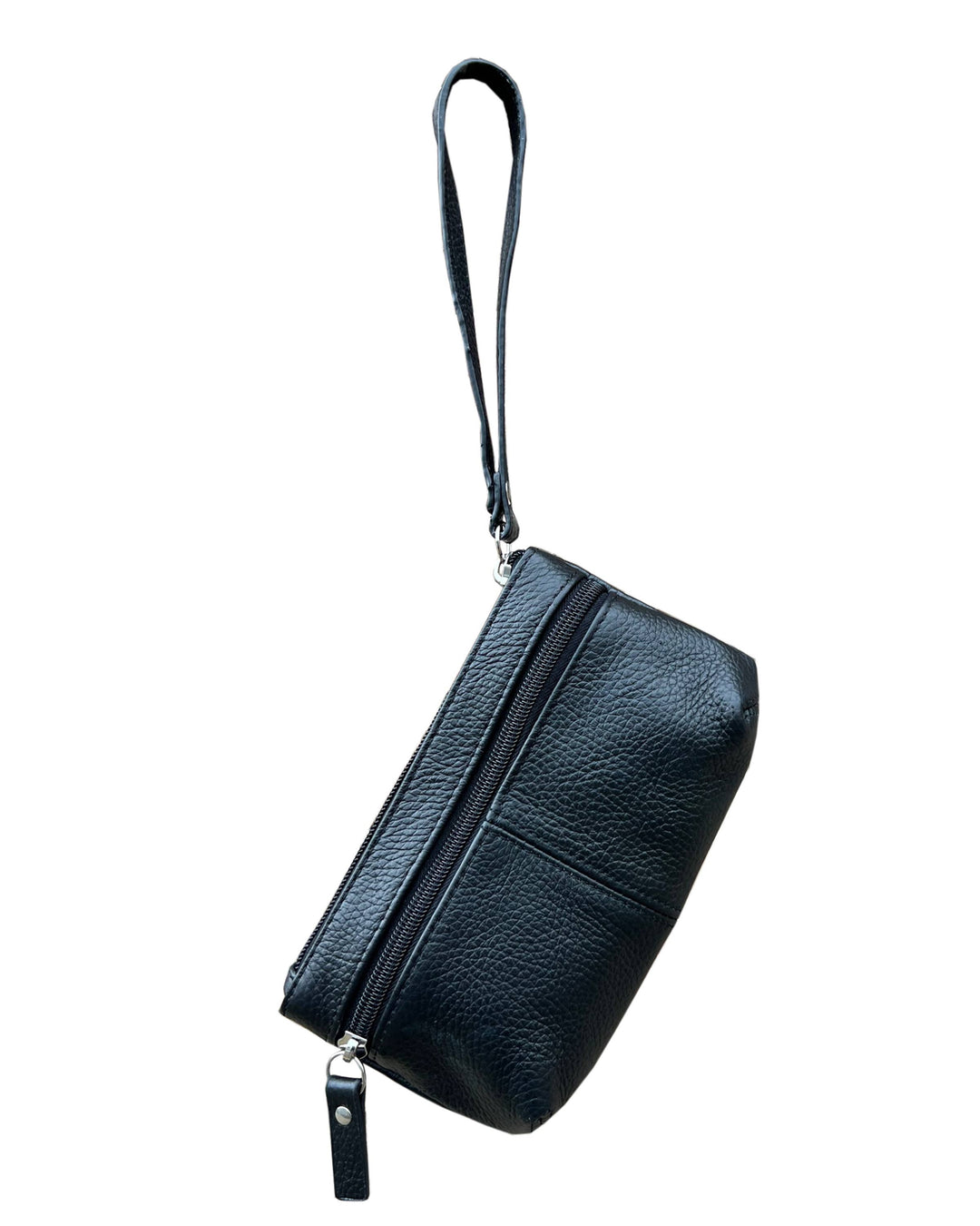 Leather Wristlet Cosmetic Bag