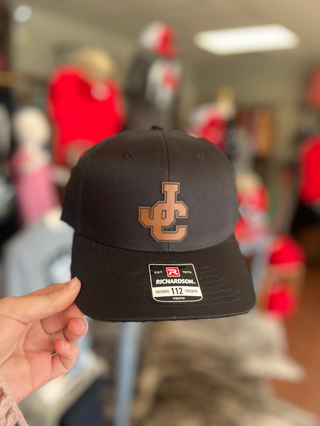 YOUTH JC Brown Leather Patch Hat