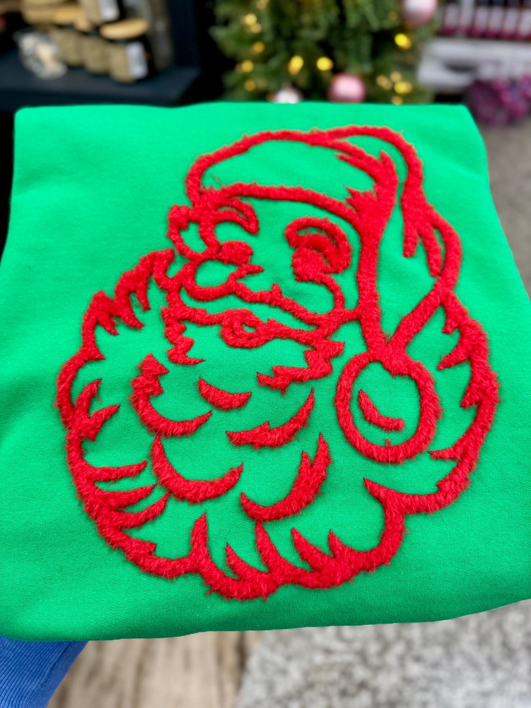 Fluffy Vintage Santa Patch Sweatshirt