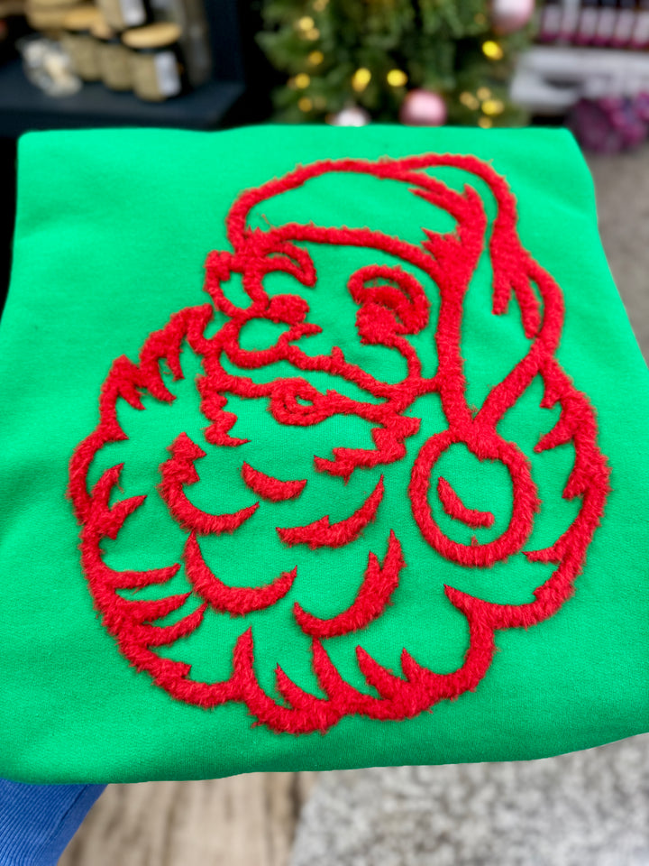 Fluffy Vintage Santa Patch Sweatshirt