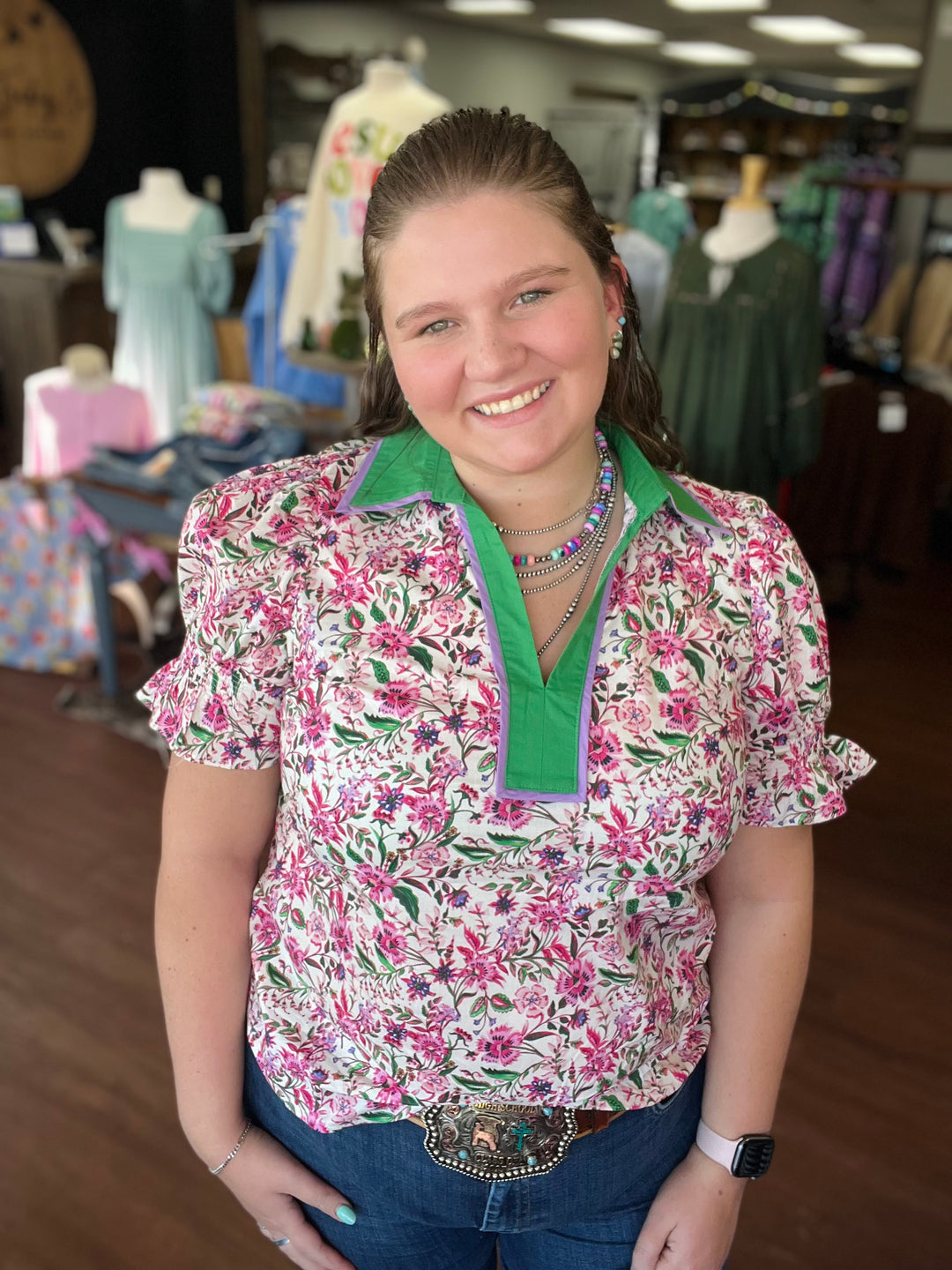 Ella Pink Floral Top