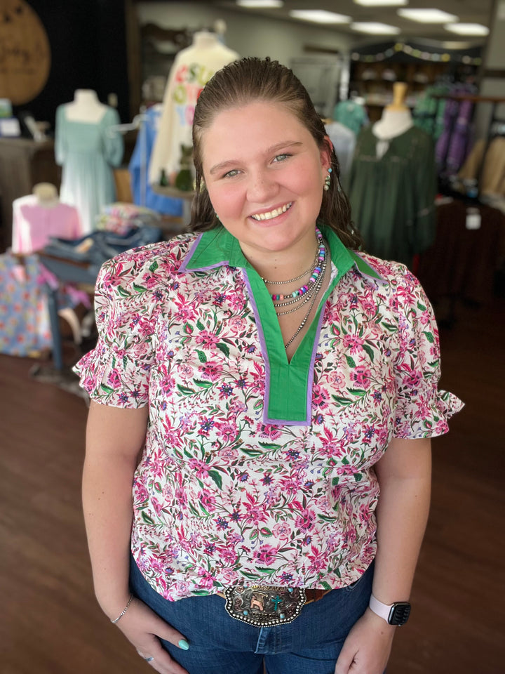 Ella Pink Floral Top