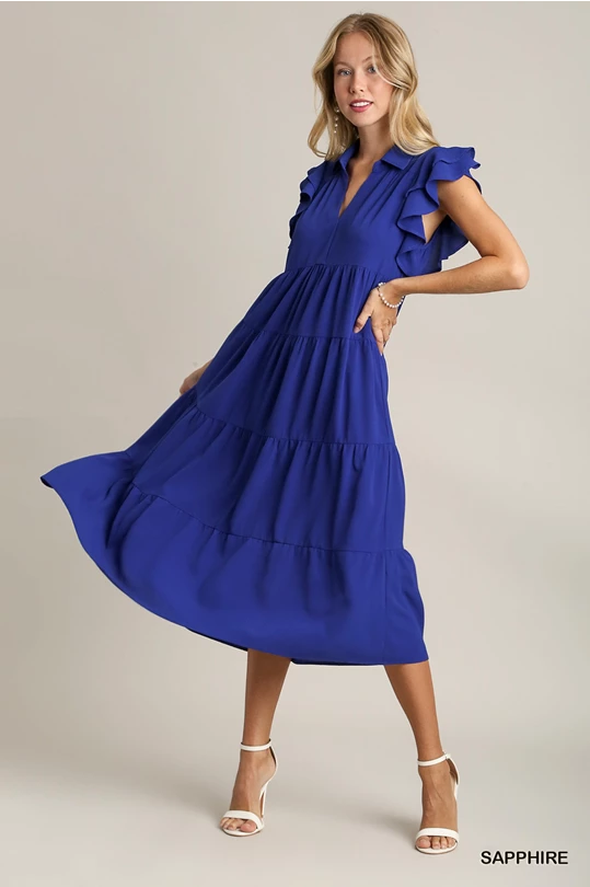 Miss Jade Midi Dress in Sapphire