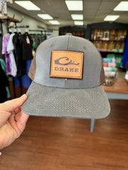 Drake Square Leather Patch Mesh Back Hat