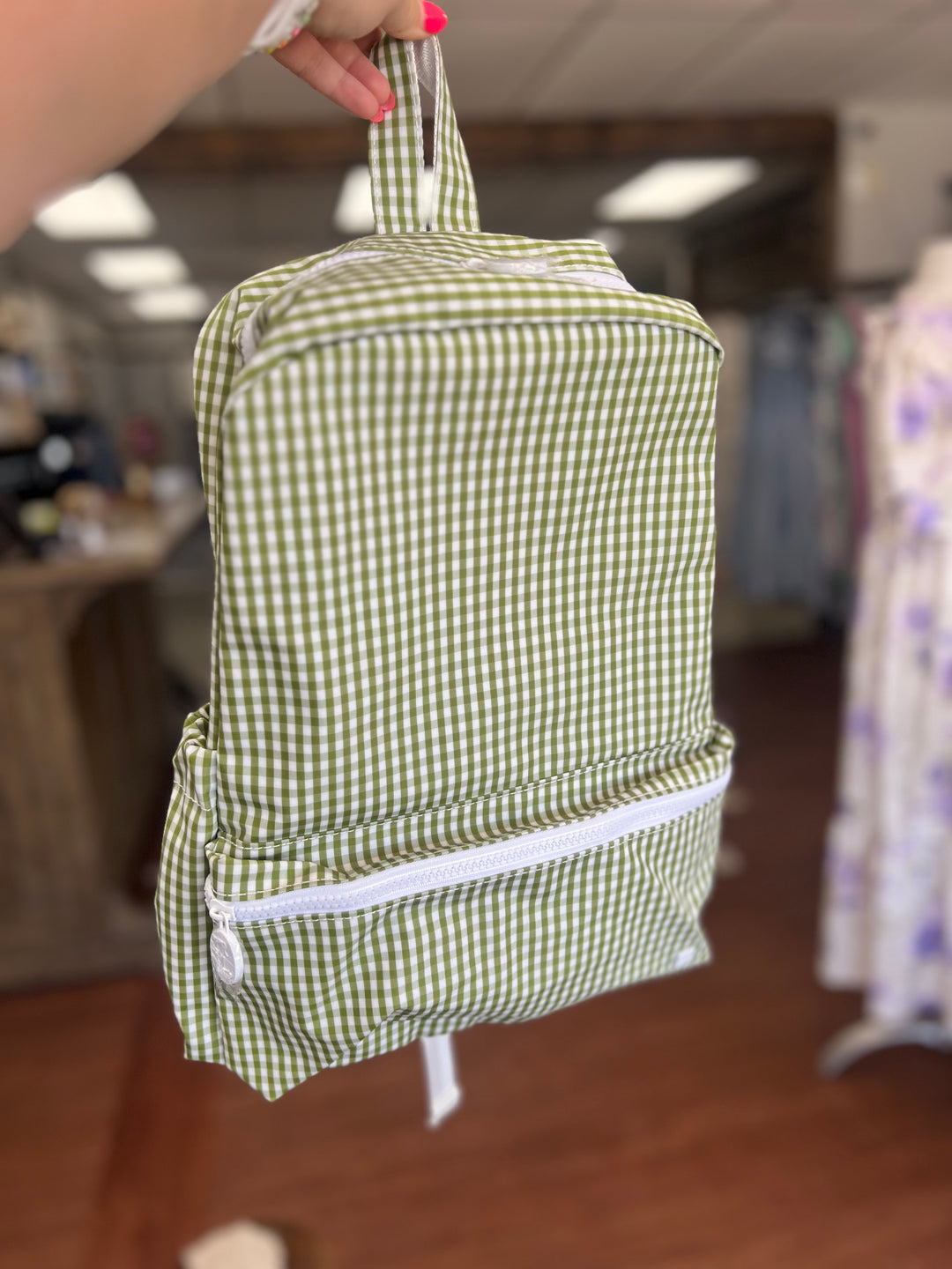 TRVL BACKPACKER - BACKPACK GINGHAM MOSS