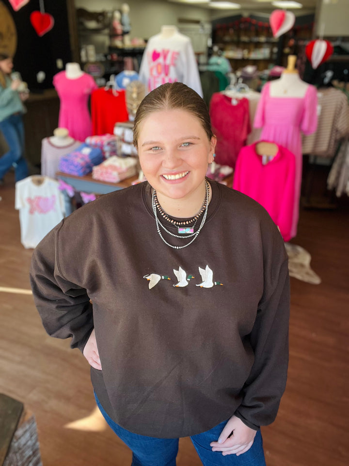 Mallard Duck Embroidered Crewneck | Hunting Sweatshirt