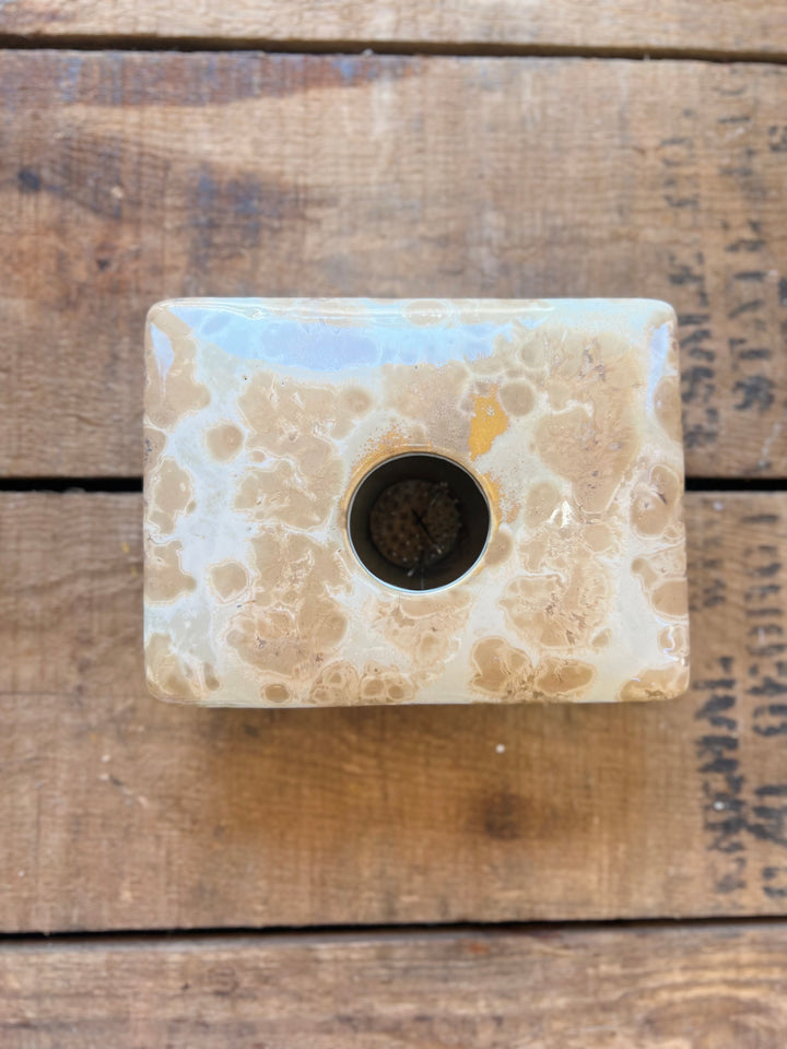 Vintage Marble Vase With Flower Frog