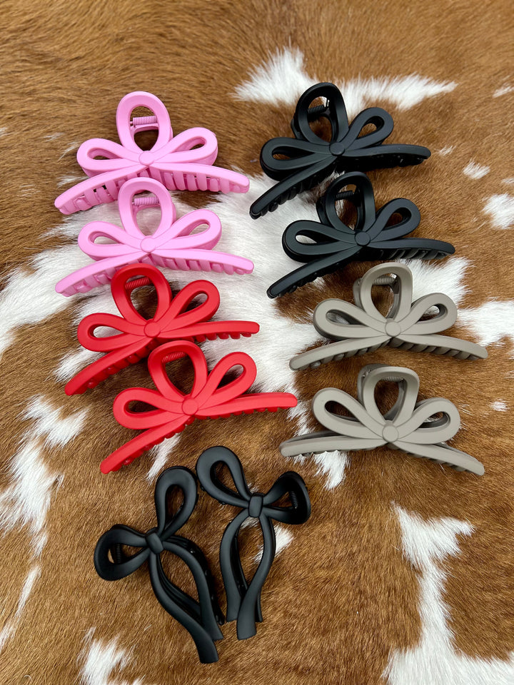 XTRA LARGE MATTE BOW HAIR CLIP CLAW