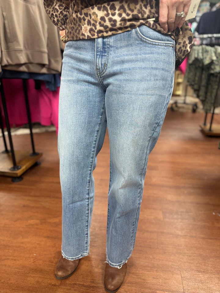 KILEY KANCAN HIGH RISE SLIM WIDE LEG JEANS