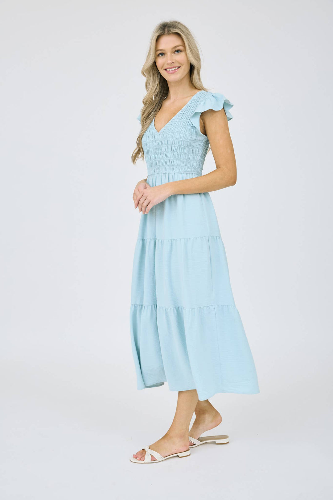 KATE FLUTTER SLEEVE MAXI DRESS