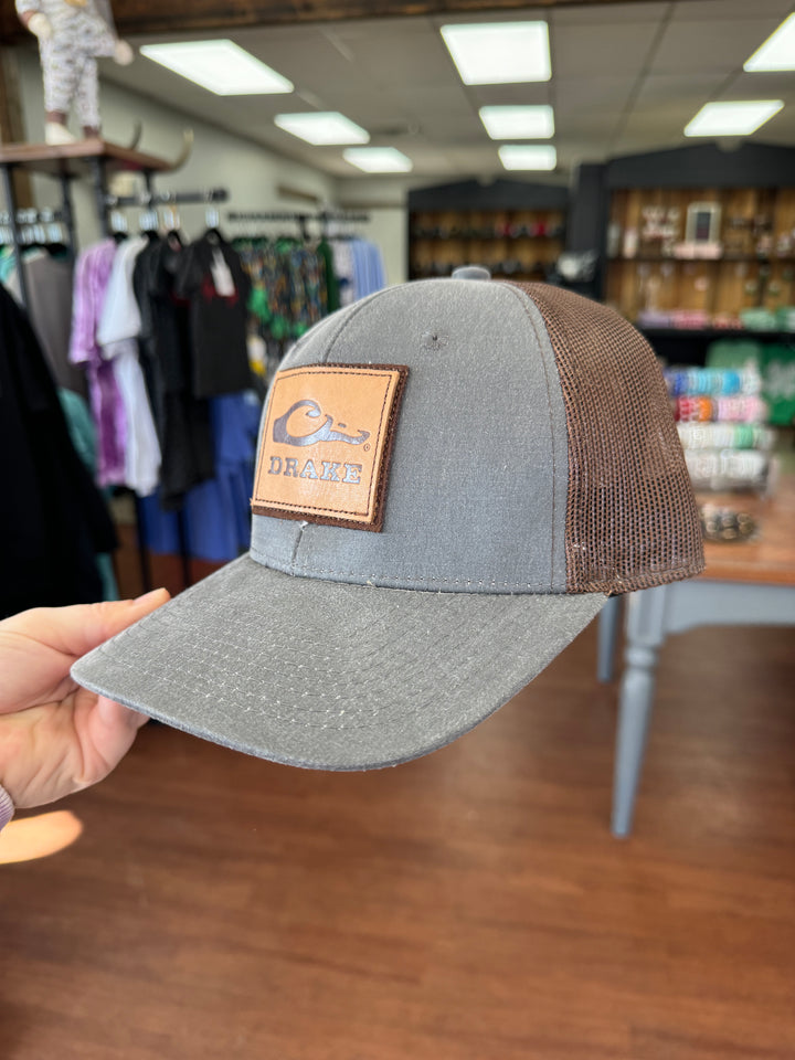 Drake Square Leather Patch Mesh Back Hat