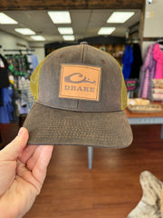 Drake Square Leather Patch Mesh Back Hat