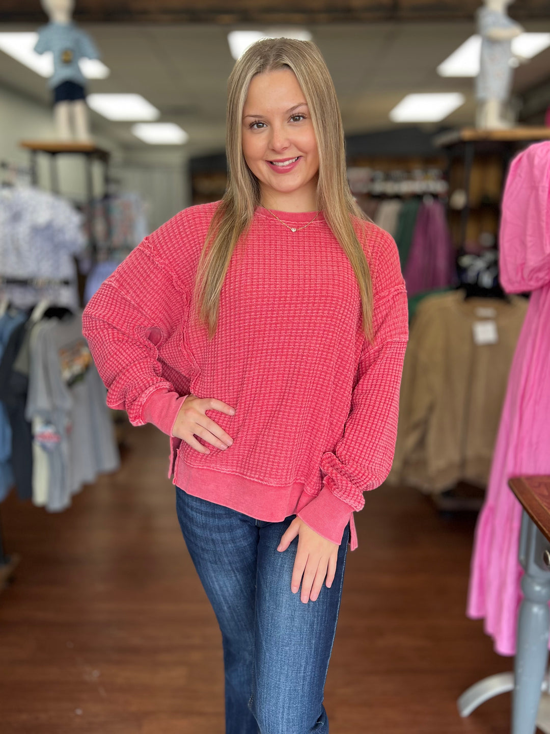 Millie Mineral Washed Thermal Pullover