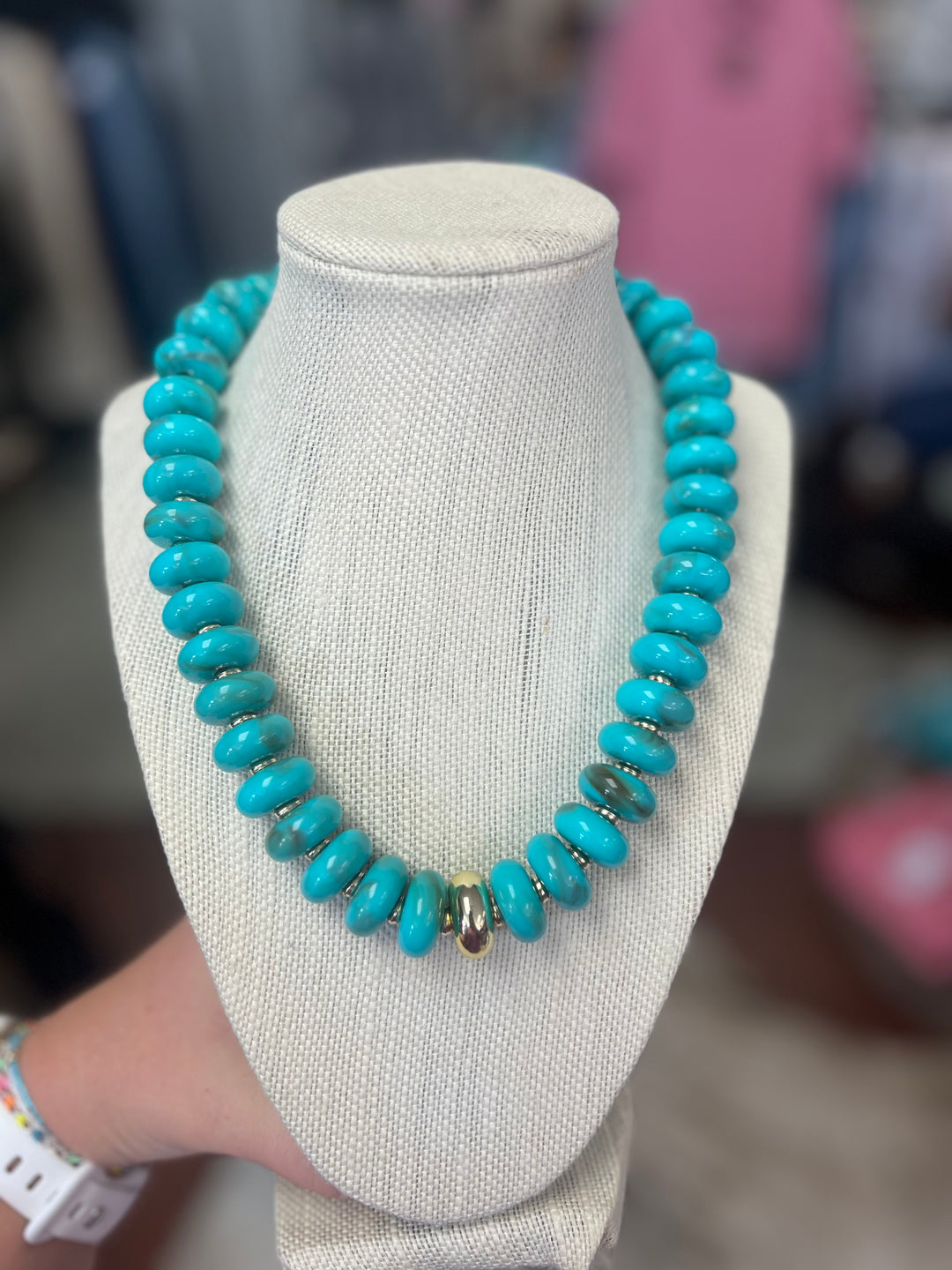 Turquoise Tide Beaded Necklace
