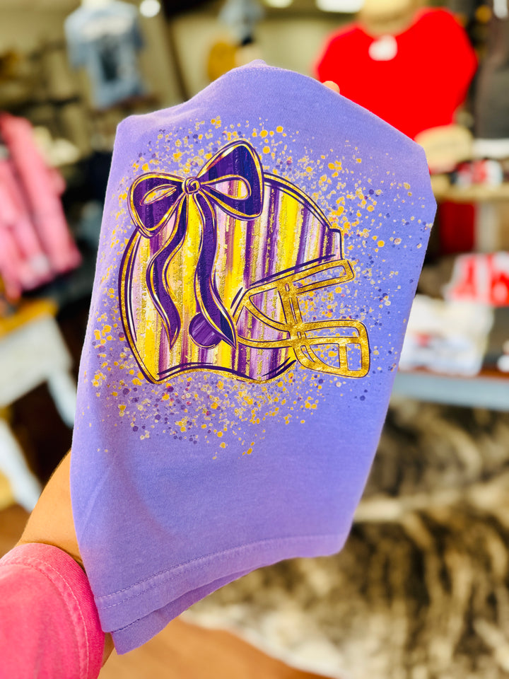 Splatter Purple & Gold Helmet Tee