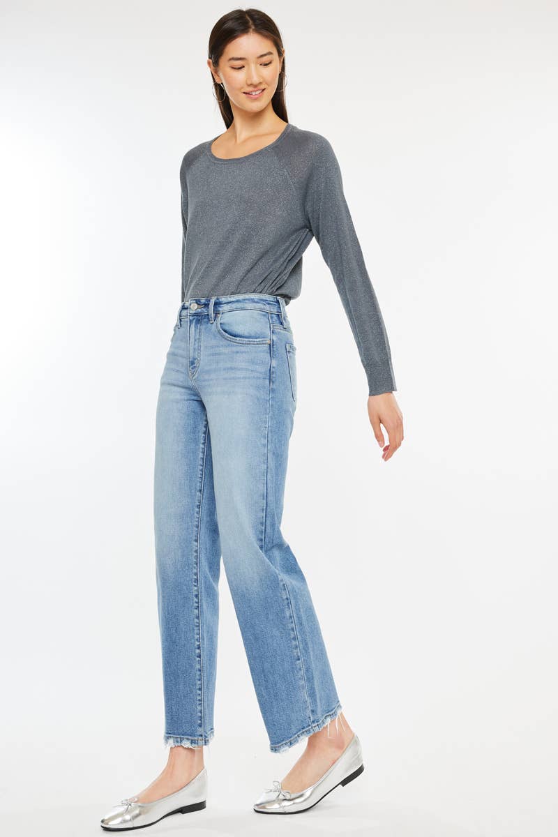 KILEY KANCAN HIGH RISE SLIM WIDE LEG JEANS