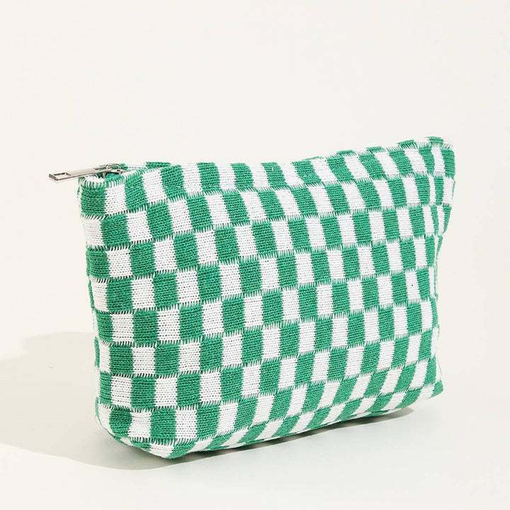 TRAVEL CHECKER MAKEUP COSMETIC POUCH BAG