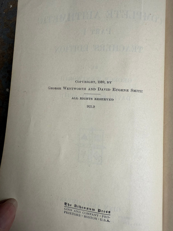 Complete Arithmetic Teachers Edition 1910