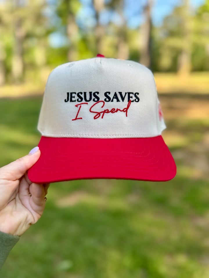 Jesus Saves I Spend Trucker Hat - Mad Hatter