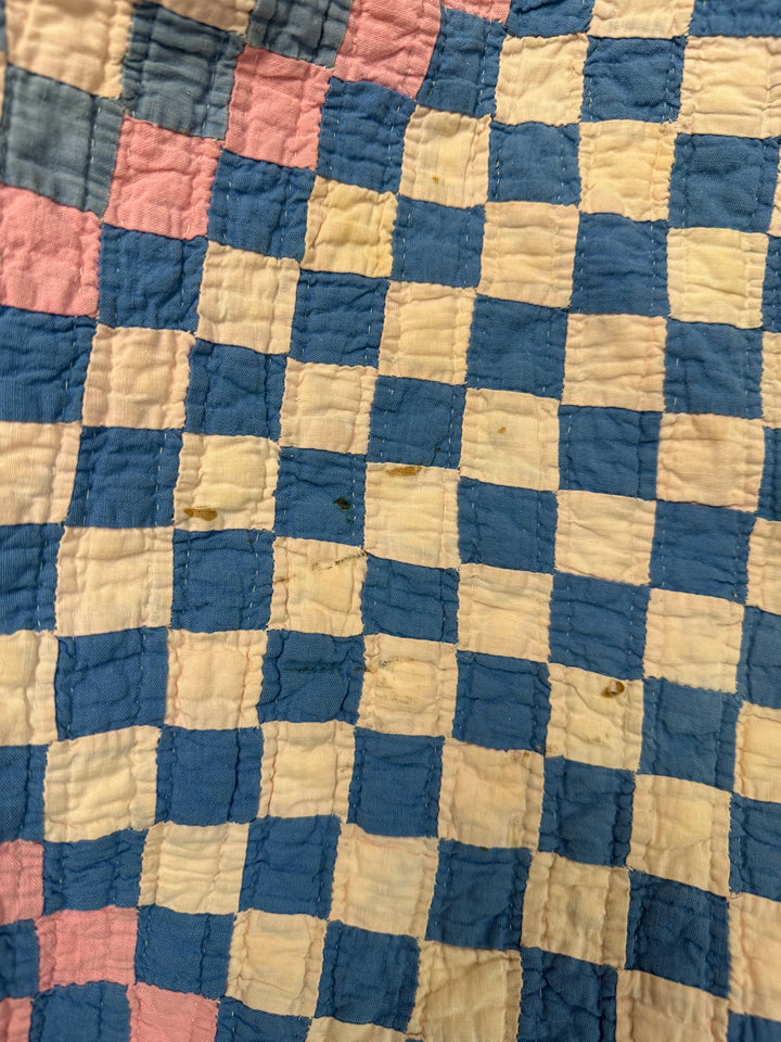 Vintage Lap Quilt (has some staining)