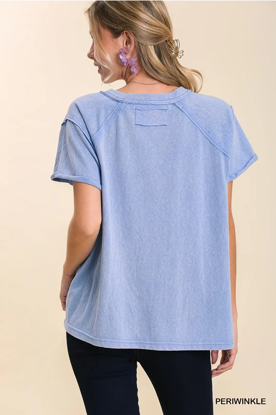 Mineral Wash Round Neck Top