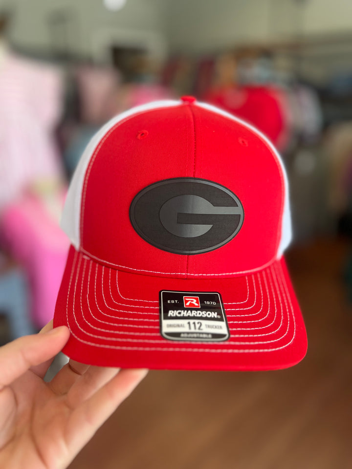 Georgia G Black Leather Patch Hat (Richardson 112)