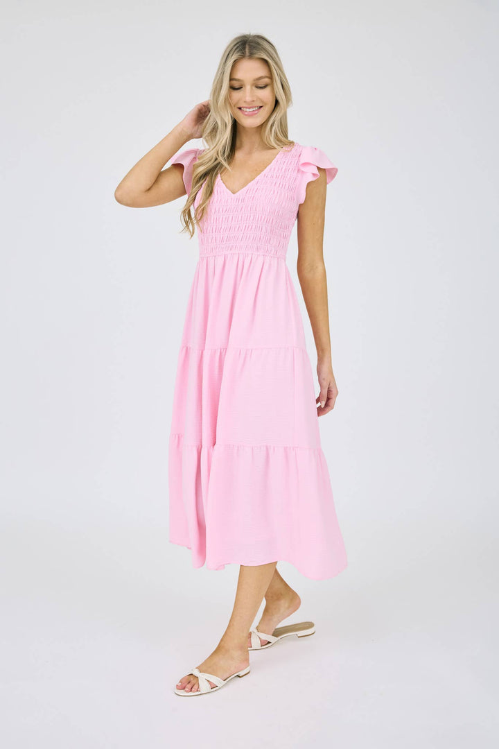 KATE FLUTTER SLEEVE MAXI DRESS