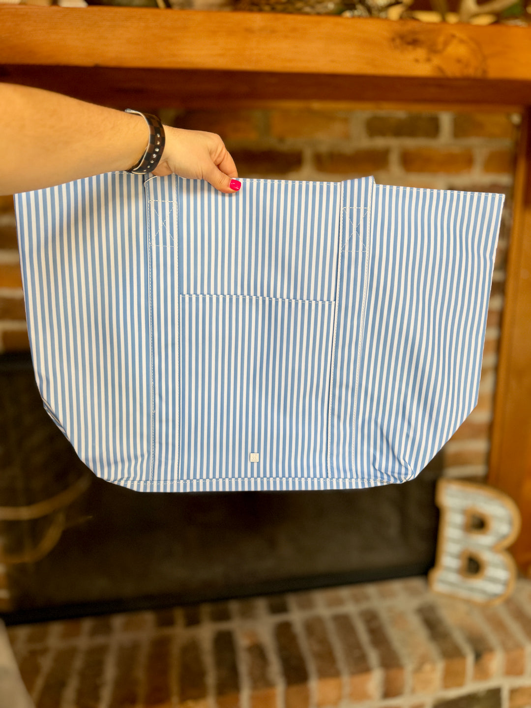 TRVL JUMBO TOTE - X-Large Tote PIMLICO STRIPE CHAMBRAY