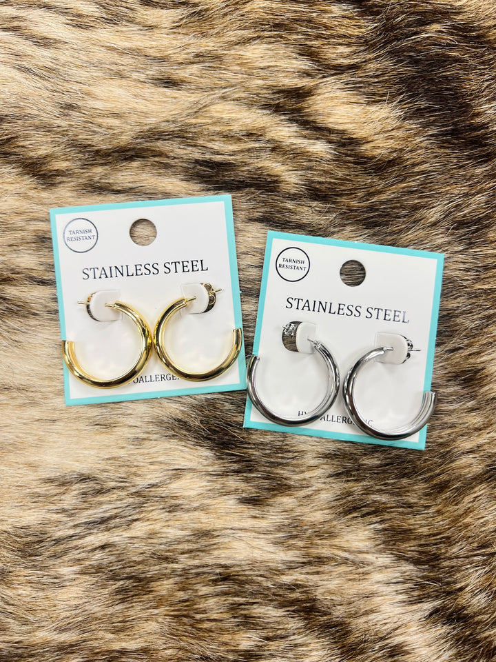 25mm Bold Stainless Steel Hoops
