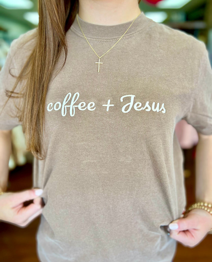 Coffee + Jesus Embroidered CC Tee