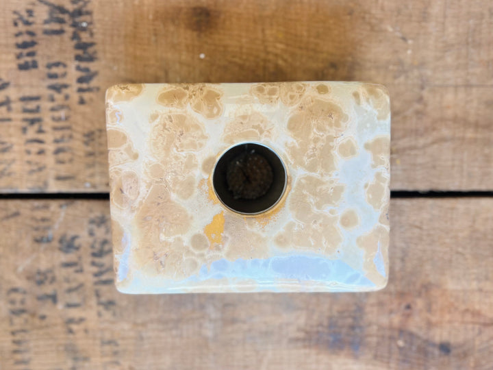 Vintage Marble Vase With Flower Frog