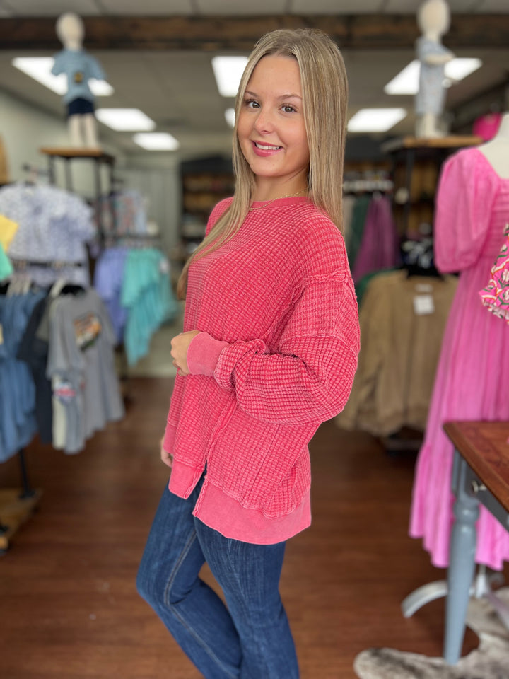 Millie Mineral Washed Thermal Pullover